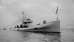 J1submarine. LaTrobe Picture Collection, State Library of Victoria.