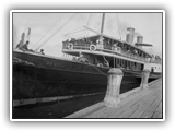 Bow view of the Paddle Steamer Ozone at Sorrento Pier, circa 1890-1910.