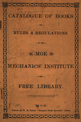 Moe Mechanics Institute library catalogue cover
