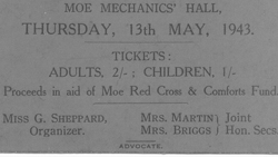 Moe Red Cross WWII fund raiser ticket