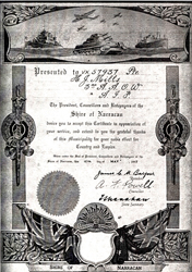 Narracan Shire Certificate for returning defence force personnel