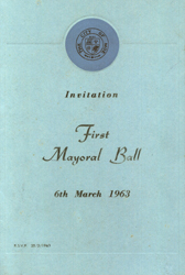 Invitation to First Moe City Mayoral Ball 1963