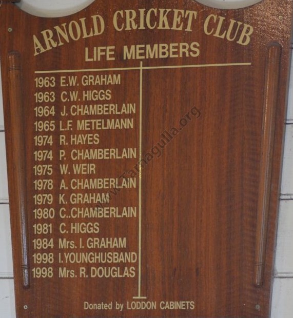 Arnold Cricket Club Life Members