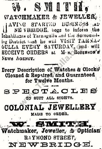 W. Smith Watchmaker & Jeweller, Newbridge 1887