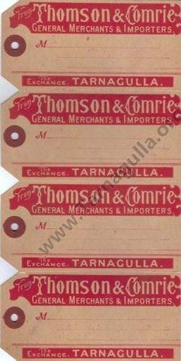 Thomson & Comrie Consignment Tags c1900