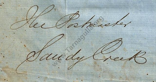 Letter dated 8 December 1859 from GPO to Postmaster, Sandy Creek.
From the Win and Les Williams Collection.