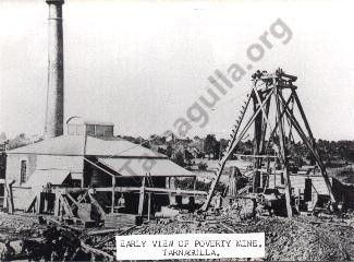 Early view of Poverty mine. Victoria Shaft. Poverty Reef, 1850's.