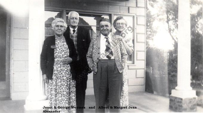 Janet Weymes nee Alexander & George Weymes and Albert & Margaret Jean Alexander nee Clark - Malmsbury April 1955