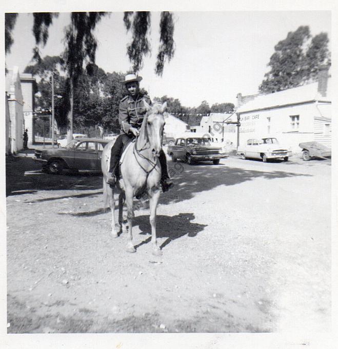 Bobby Emery at rear of Fred Williams Butcher’s Shop in Tarnagulla c1966