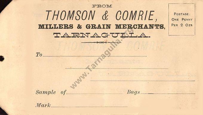Thomson & Comrie grain sample envelope c 1900