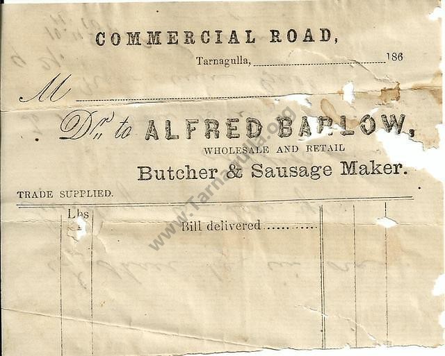 Invoice from Alfred Barlow, c.1869.