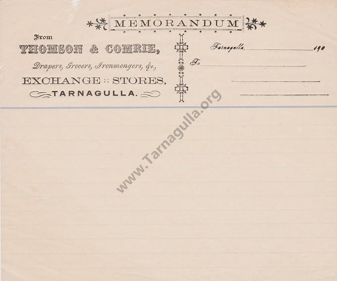 Thomson & Comrie Invoice c 1905