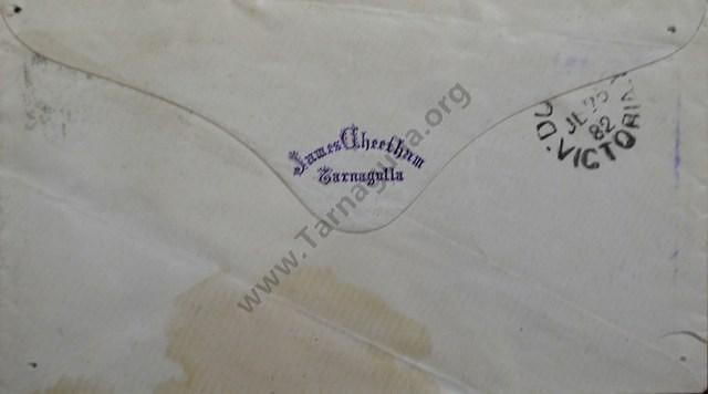 James Cheetham envelope, 1882.