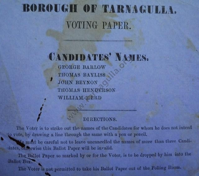 Borough Council Voting Slip, 1865.