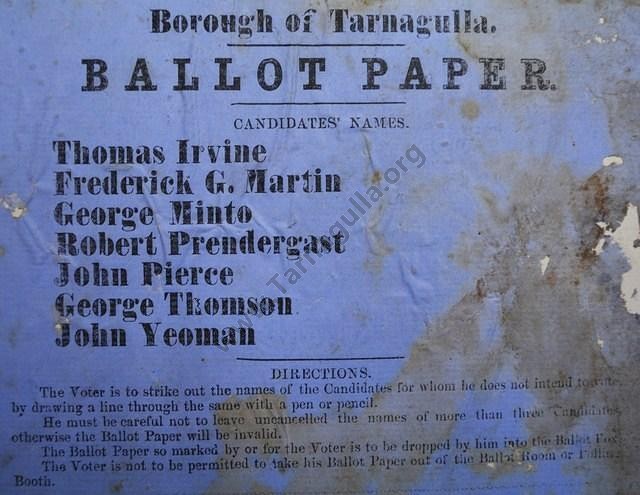 Borough Council Ballot Paper, c1866.
