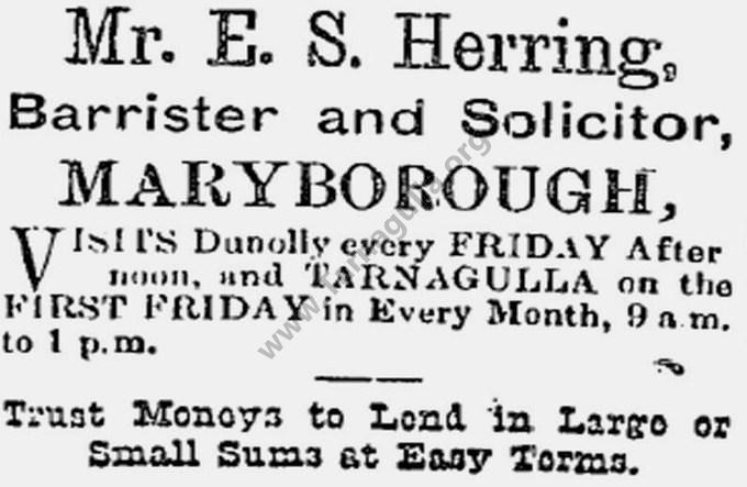 Advertisement of E. S Herring, Solicitor,  5 January 1901