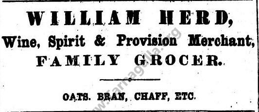William Herd Advertisement 2 February 1867