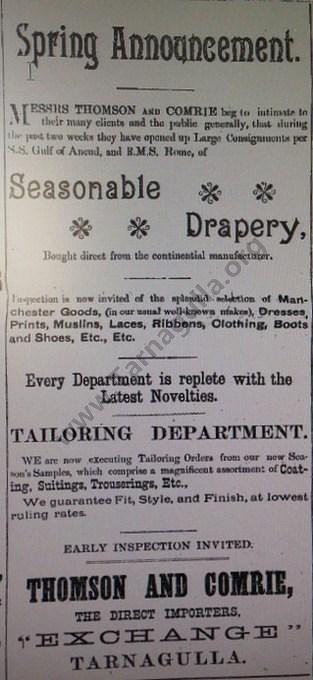 Thomson & Comrie Advertisement 1900
