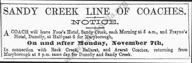 Sandy Creek Line of Coaches, 1861.