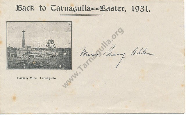 Back to Tarnagulla Envelope 1931