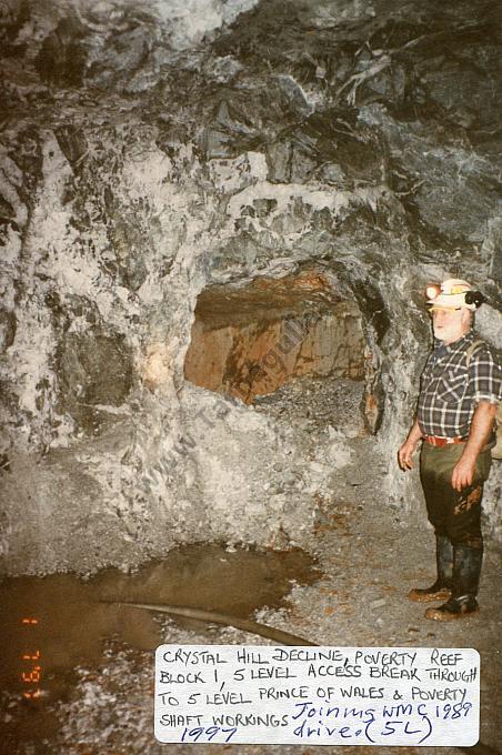 1997 Reef Mining NL Break-through 5L-3.5m Decline into 1989 WMC 5L-2.0m Rail Drive. Brian Cuffley