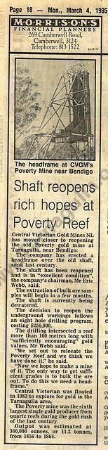 Poverty Reef Re-opened, 1985.