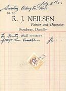 Invoice of R. J. Neilsen, Painting of Eddington Hall 1953