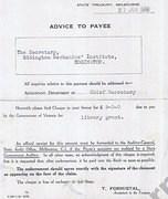 Advice of Library Grant to Eddington Mechanics' Institute 21 June 1948