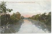 A Postcard dated 1907 and captioned "River Loddon, Llanecoorie, near Maryborough, Victoria". Note the mis-spelling of Laanecoorie.
David Gordon Collection