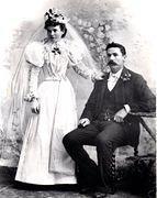 James Hamilton Alexander b 1 Apr 1865 & Julia Mary Alexander nee Lumis b 2 Aug 1871 Wedding 21 Apr 1897