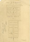 Plan of Jones's  Creek (Waanyarra)  and Sandy Creek (Tarnagulla) Cemeteries 1857