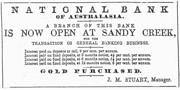 Opening of National Bank, 1860.