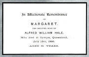 In Memorium Card For Margaret Leonard (Davies)