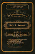 In Memorium Card for Mary Leonard