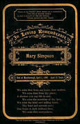 In Memorium Card for Mary Simpson