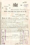 Grazing Licence dated 1 October 1894 over 52 acres at Moliagul