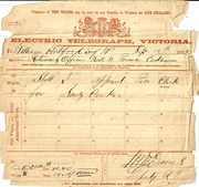 Telegram dated 13 September 1872 regarding appointment of a Polling Clerk