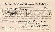 Tarnagulla Great Western NL Permit to inspect mining operations 31 March 1942