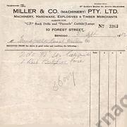 Miller & Co Pty Ltd Invoice to Tarnagulla Great Western Mine 5  September 1942