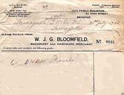 W. J. G. Bloomfield Invoice to Tarnagulla Great Western Mine 21 July  1942