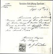 Yorkshire Letter 1903